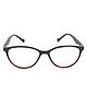 Optify Blue Light Blocking Zero Power Glasses Cateye Shape- Black Red