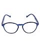 Optify Blue Light Blocking Zero Power Glasses Round Shape- Blue