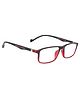 Optify Blue Light Blocking Zero Power Glasses Rectangle Shape - Black Red