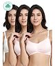 Inner Sense Pack Of 3 Organic Cotton Antimicrobial Solid Colour Nursing Bra - Pink & White