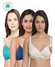Inner Sense Pack Of 3 Organic Cotton Antimicrobial Solid Colour Nursing Bra - Blue Green White