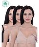 Inner Sense Pack Of 3 Organic Cotton Antimicrobial Solid Nursing Bra - Multi Colour