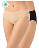 Inner Sense Pack Of 2 Organic Cotton Antimicrobial Maternity Panties - Beige Black