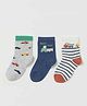 Elementary Anti Microbial Super Soft Ankle Length Organic Cotton Socks Pack of 3 - Blue Grey Green