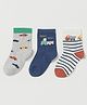 Elementary Anti Microbial Super Soft Crew Length Organic Cotton Socks Pack of 3 - Blue Grey Green