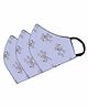 Tossido 100% Premium Soft Cotton 3 Ply Anti Microbial Face Mask Light Blue - Pack of 3