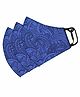 Tossido 100% Premium Soft Cotton 3 Ply Anti Microbial Face Mask Blue - Pack of 3