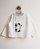 Keebee Organic Cotton Side Open Full Sleeves Panda Design Kurta - White