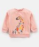 Babyoye Cotton Full Sleeves Sweatshirt Dino Print - Peach