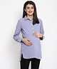 The Vanca Solid Full Sleeves Maternity Tunic Top - Purple