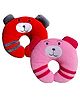 Brandonn U Shape Baby Pillow Neck Protector Pack of 2 - Pink Red -