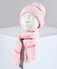 Babyhug Cap & Muffler Set Pink - Cap Diameter 9.5 cm
