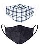 Vea Adults Soft Cotton 5 Layered Filtration Face Mask Charcoal Checks Print Black White - Pack of 2 