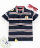 Little Kangaroos Half Sleeves Striped Tee - Navy Blue