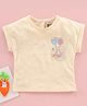 Little Kangaroos Magyar Sleeves Top Placement Print - Yellow