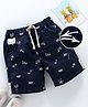 Play by Little Kangaroos Cotton Shorts Text Print - Blue