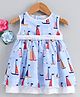 Little Kangaroos Sleeveless Frock Ship Print - Blue