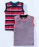 Ohms Sleeveless Stripes T-Shirt Pack Of 2 - Grey Red
