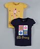 Plum Tree Little Short Sleeves Pack Of 2 Doll & Star Print Tee - Yellow Blue