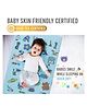 Quick Dry Small Baby Bed Protector Sublimation Animals & Toys Print - Sky Blue