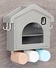 Multipurpose Bathroom Storage Cabinet With 3 Toothbrush Holder Cups- Dark Grey