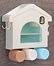 Multipurpose Bathroom Storage Cabinet With 3 Toothbrush Holder Cups- White