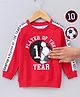 Babyhug Full Sleeves Reversible Sequined Sweatshirt Football Print - Red
