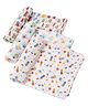 babywish Original Print Muslin Swaddle Blankets Pack of 3 - Multicolour