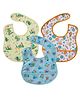 babywish Food Catcher Printed Bib Pack of 3 - Yellow, Orange, Blue