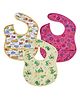 babywish Food Catcher Printed Bib Pack of 3 - Yellow, Pink, Orange