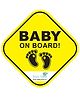 Baby Moo Baby On Board Car Sign - Yellow