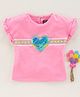 Little Kangaroos Half Sleeves Top Heart Sequins - Pink