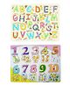 Wishkey Wooden English Alphabet & Number Knob And Peg Puzzle Multicolor Set Of 2 - 36 Pieces
