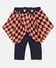 Actuel Three Fourth Length Checked Capri - Navy Blue & Orange