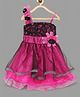 Actuel Sleeveless Flower Embellished Dress - Fuchsia