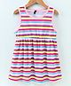 Game Begins Sleeveless Stripe Frock - Multicolour