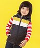 Babyhug Sleeveless Striped Jacket - Navy Blue