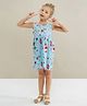 SAPS Sleeveless Frock Floral Print - Sky Blue