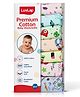 LuvLap Hosiery Cotton Premium Baby Washcloth for Newborns, Washable & Reusable, Absorbent, Extra Soft Towels, Starfish Print, Pack of 7 (Multicolor)