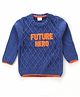 Babyhug Full Sleeves Sweater with Applique - Blue