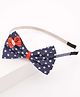 Love Crochet Art Polka Dotted Bow Headband - Blue