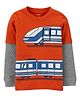 Carter's  Bullet Train Layered-Look Jersey Tee - Orange Grey