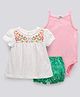 Carter's 3-Piece Floral Top & Little Short Set with Oneise - Pink White Green