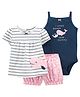 Carter's 3-Piece Whale Tee & Little Short Set with Onesie - White Navy