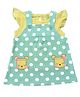Clothe Funn Cap Sleeves Top With Polka Dotted Dress - Green