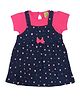 Clothe Funn Cap Sleeves Top With Heart Print Dress - Blue