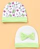 Babyhug 100% Cotton Cap Pack of 2 Green - Diameter 10 cm