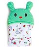 Baby Moo Bunny Teething Mitten - Green White