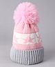Babyhug Baby Cap with Pom Pom - Pink