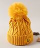 Babyhug Woollen Cap With Pom Pom Yellow - Diameter 10 cm